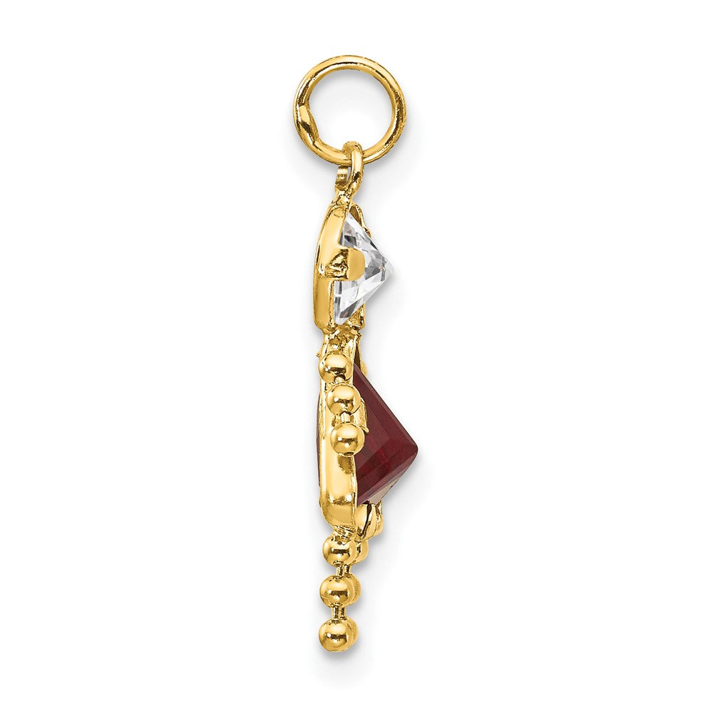 14ky January Girl Birthstone Charm