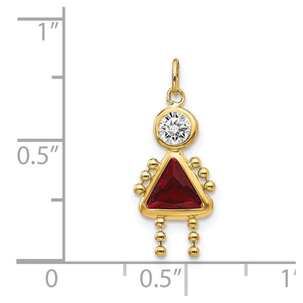14ky January Girl Birthstone Charm