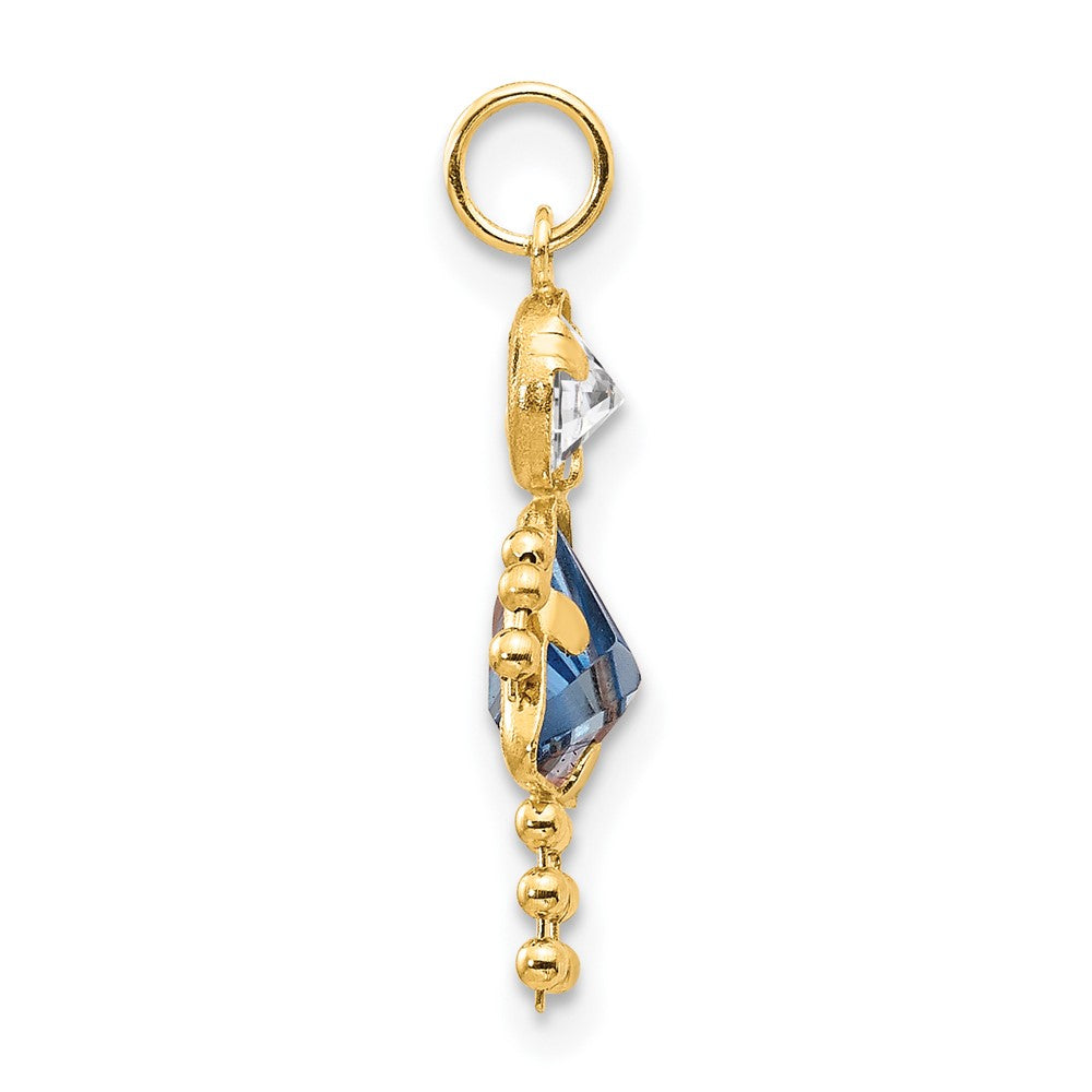 14k Yellow Gold March Girl Birthstone Charm