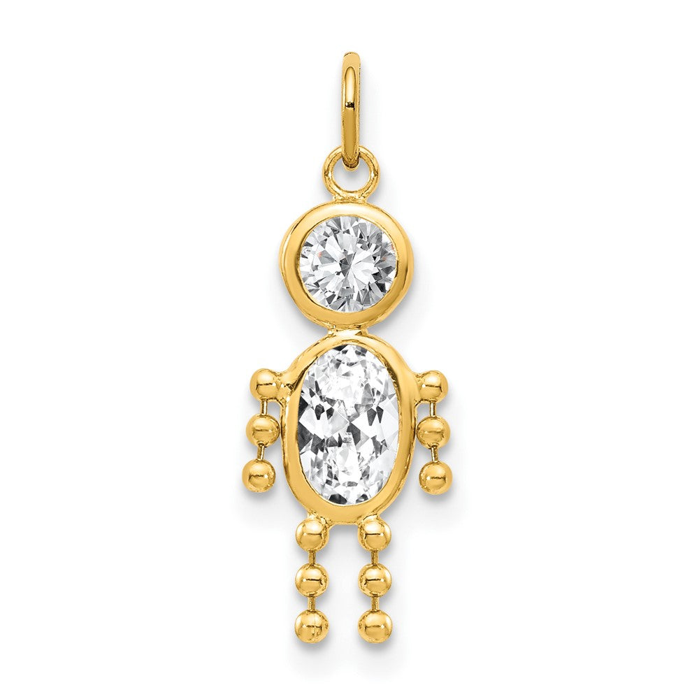 14k April Boy Birthstone Charm