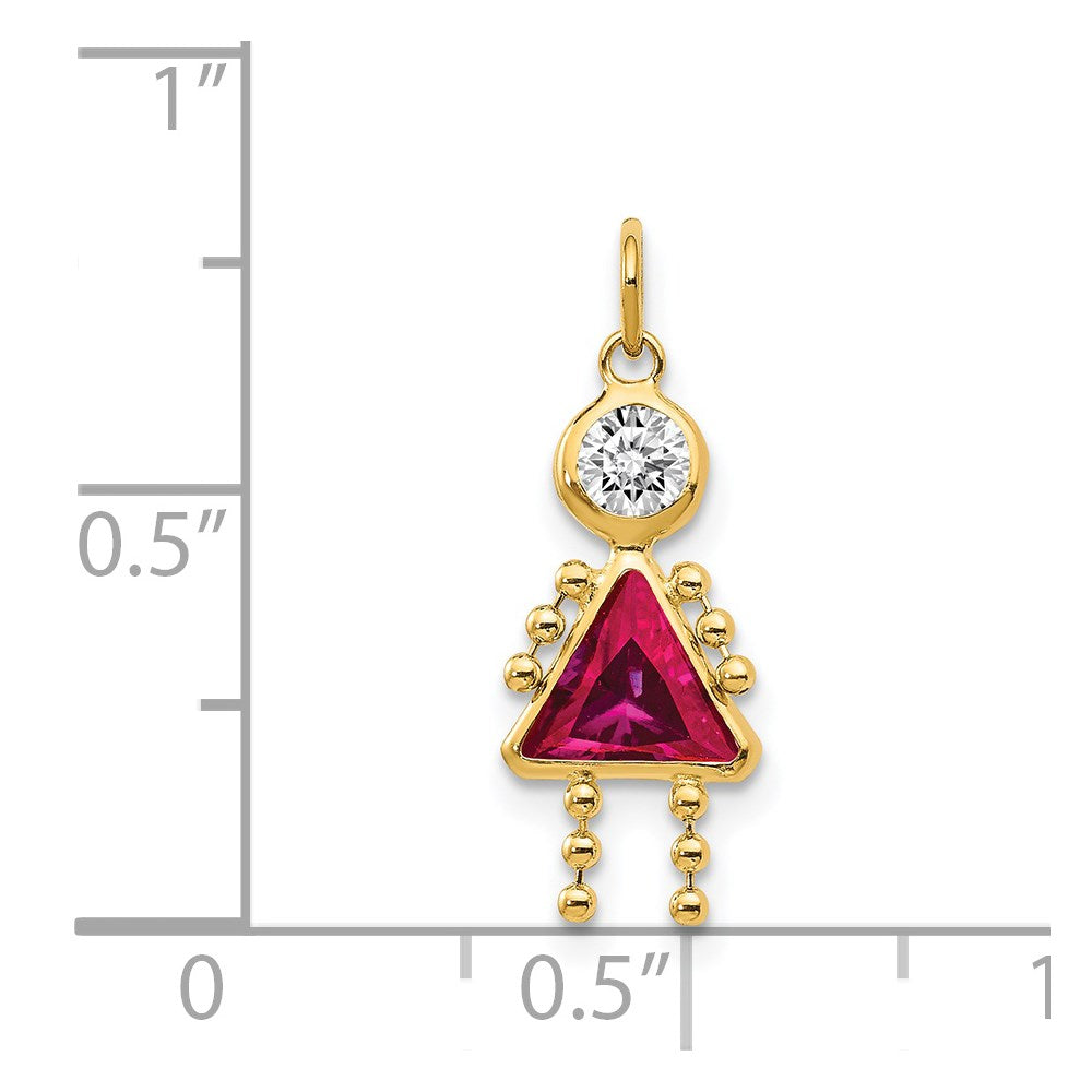 14k July Girl Birthstone Charm