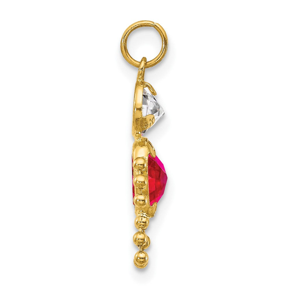 14k Yellow Gold July Boy Birthstone Charm