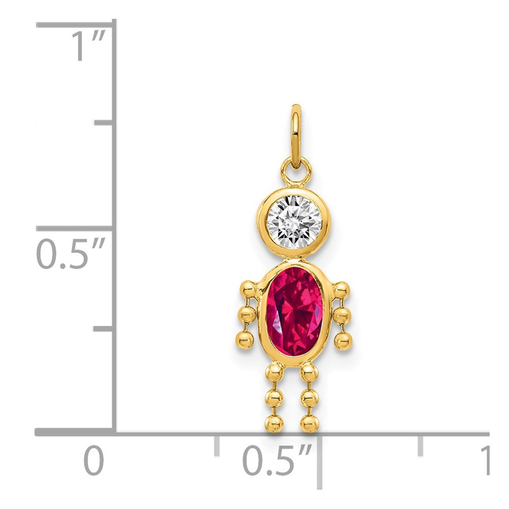 14k Yellow Gold July Boy Birthstone Charm
