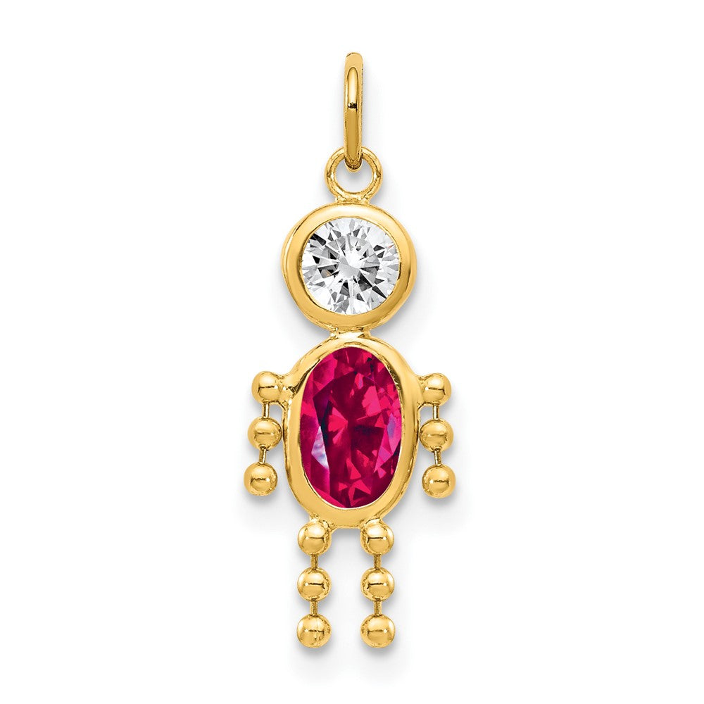 14k Yellow Gold July Boy Birthstone Charm
