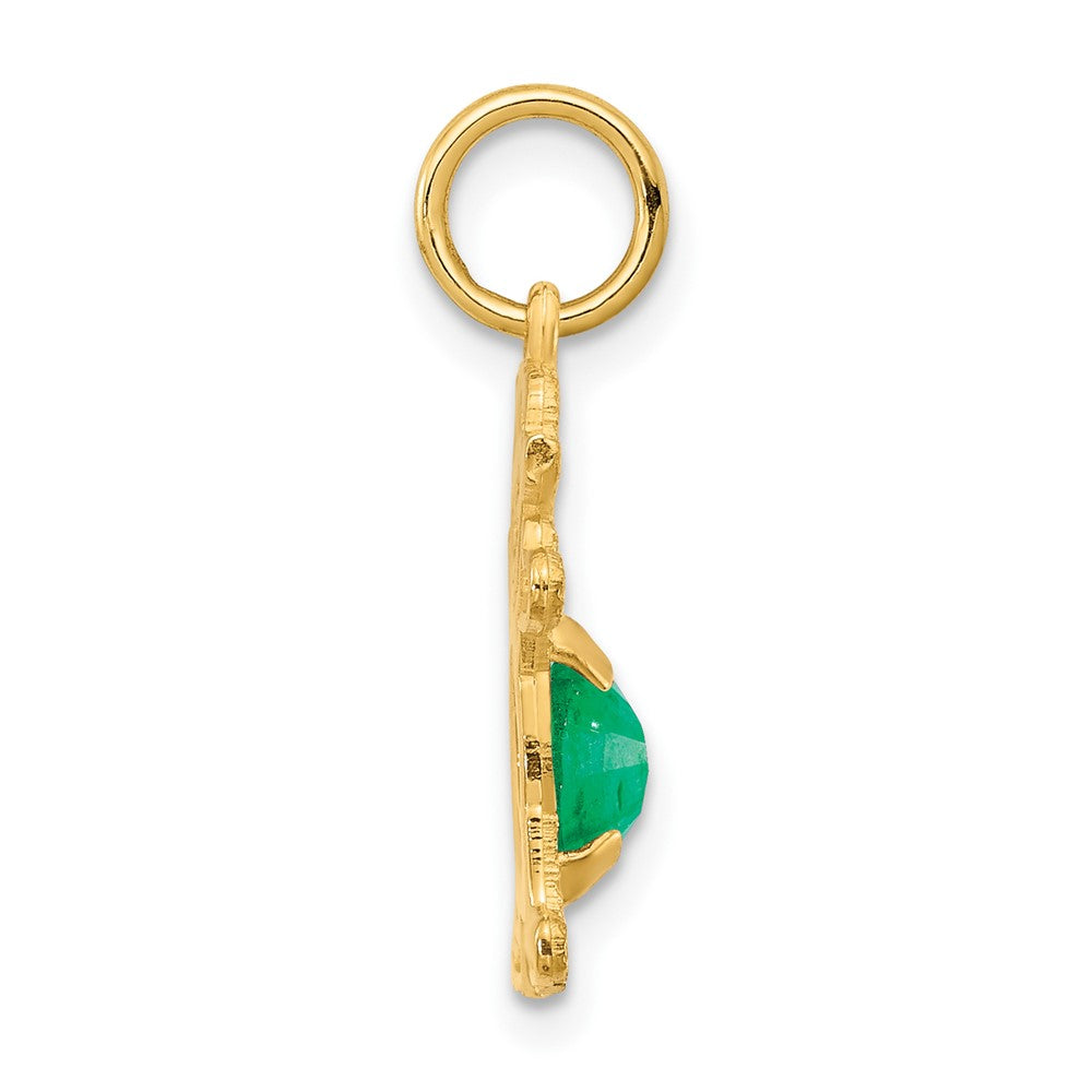 14K Girl 6x4 Oval Genuine Emerald-May
