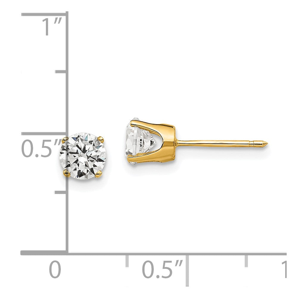 14k 5mm CZ stud earrings