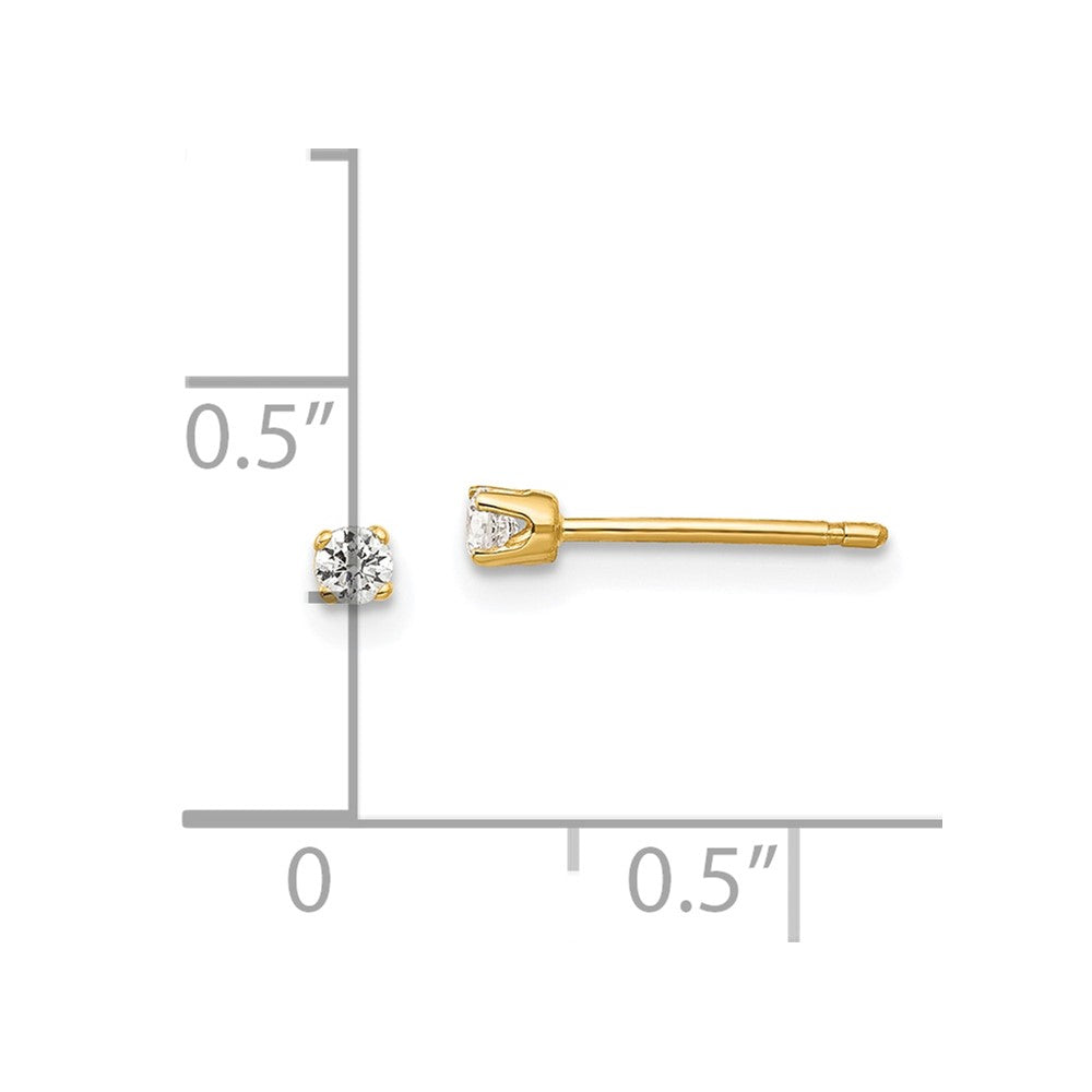 14k 2.25mm CZ stud earrings