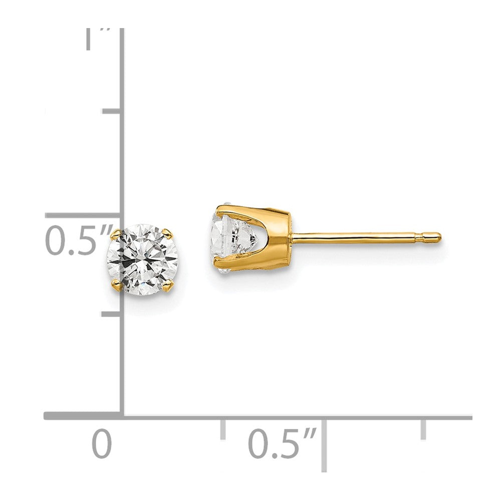 14k 4.5mm CZ stud earrings