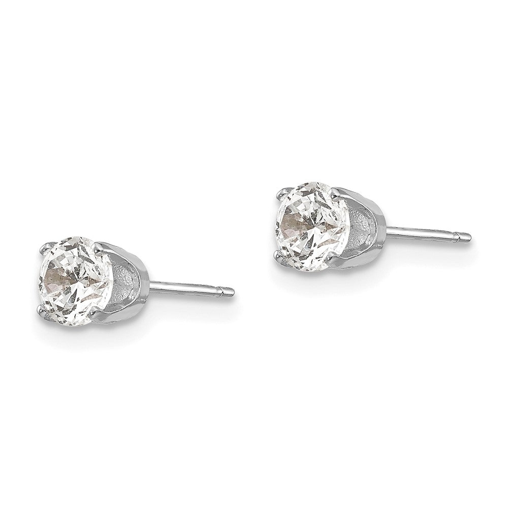 14k White Gold 4.5mm CZ stud earrings