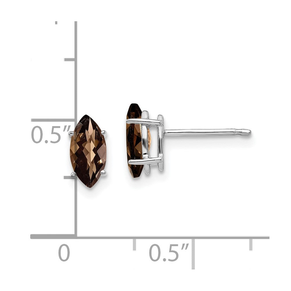 14kw 8x4mm Marquise Checker-Cut Smoky Quartz Earring