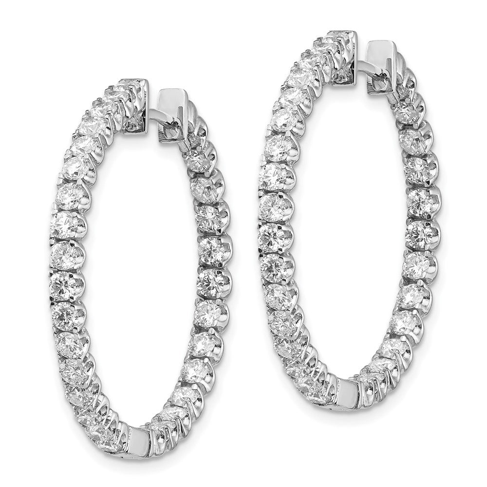14k White Gold A Diamond Hinged Hoop Earrings