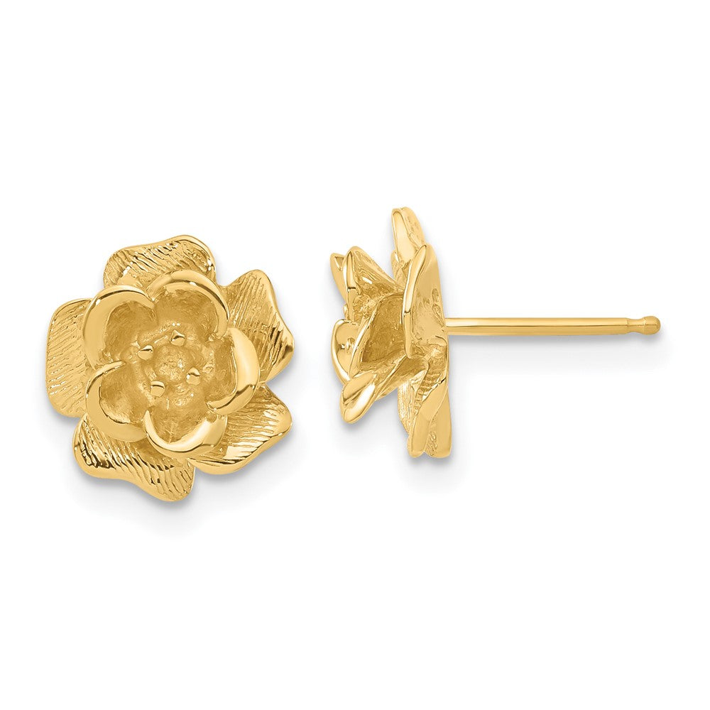 14k Yellow Gold Fancy Diamond Flower Earring Mountings