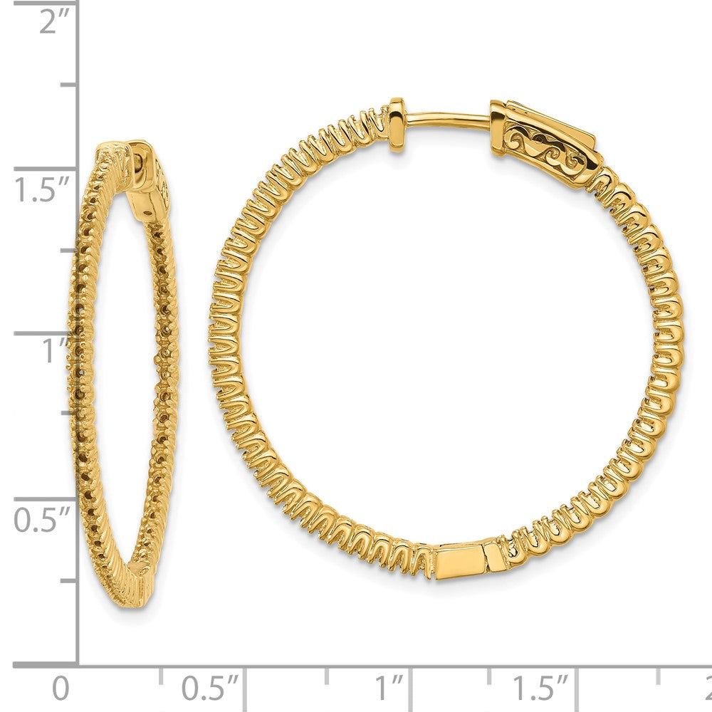 14k Yellow Gold Round Hoop w/Safety Clasp Earring Mountings