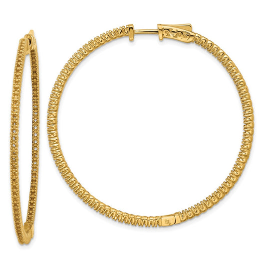 14k Yellow Gold Round Hoop w/Safety Clasp Earring Mountings