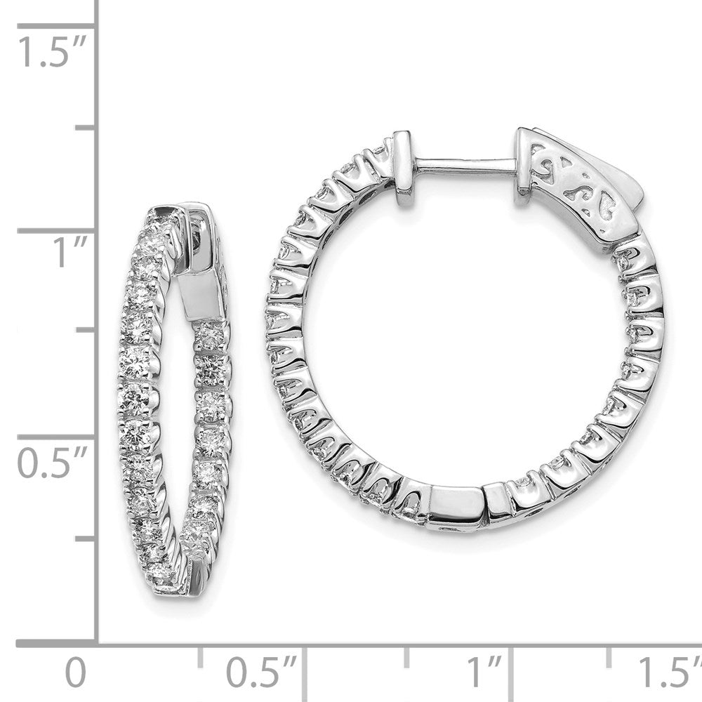 14k White Gold Round Hoop w/Safety Clasp Earring Mountings