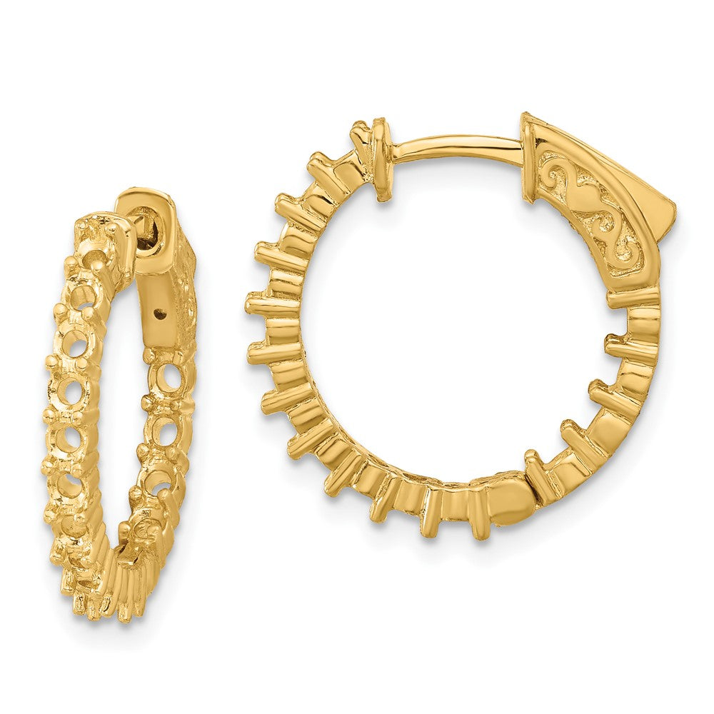 14k Yellow Gold Round Hoop w/Safety Clasp Earring Mountings