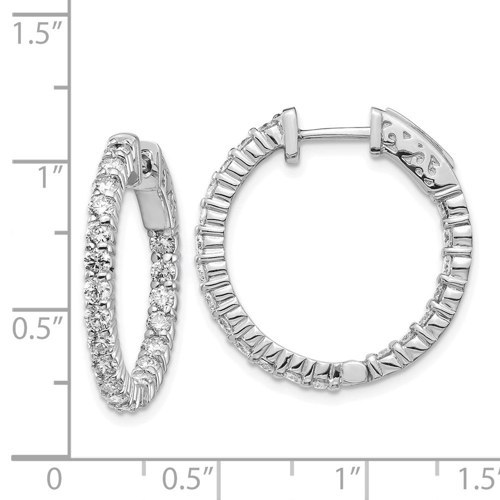 14k White Gold Round Hoop w/Safety Clasp Earring Mountings
