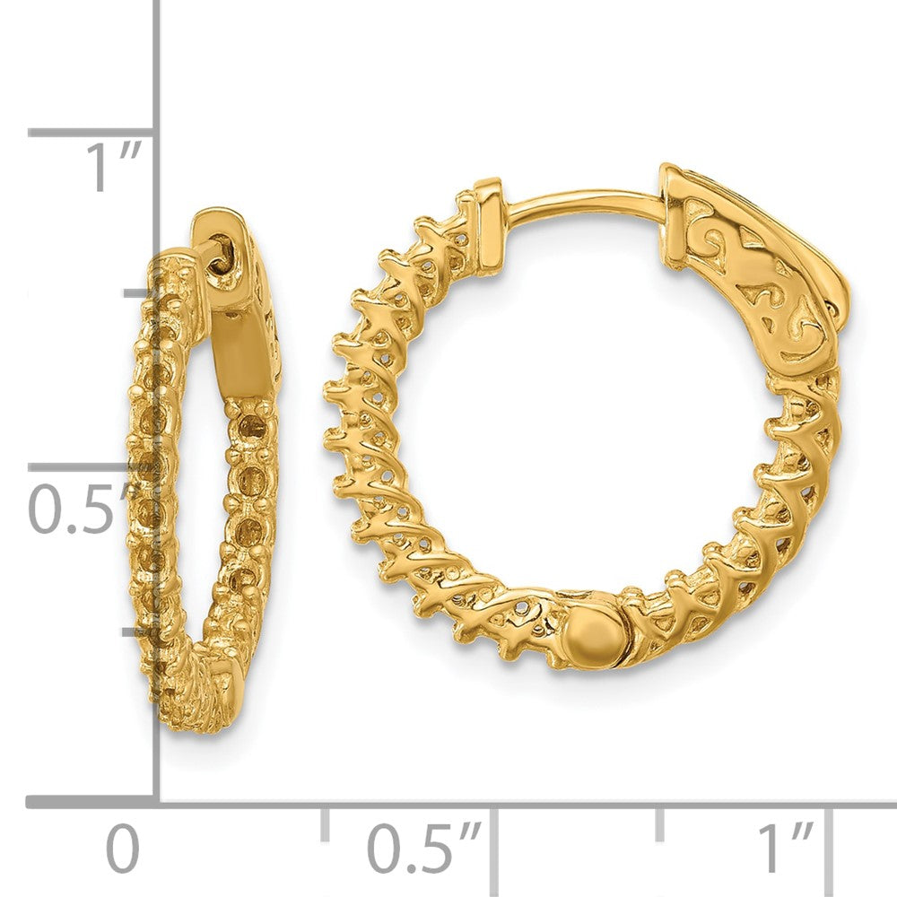 14k Yellow Gold Round Hoop w/Safety Clasp Earring Mountings
