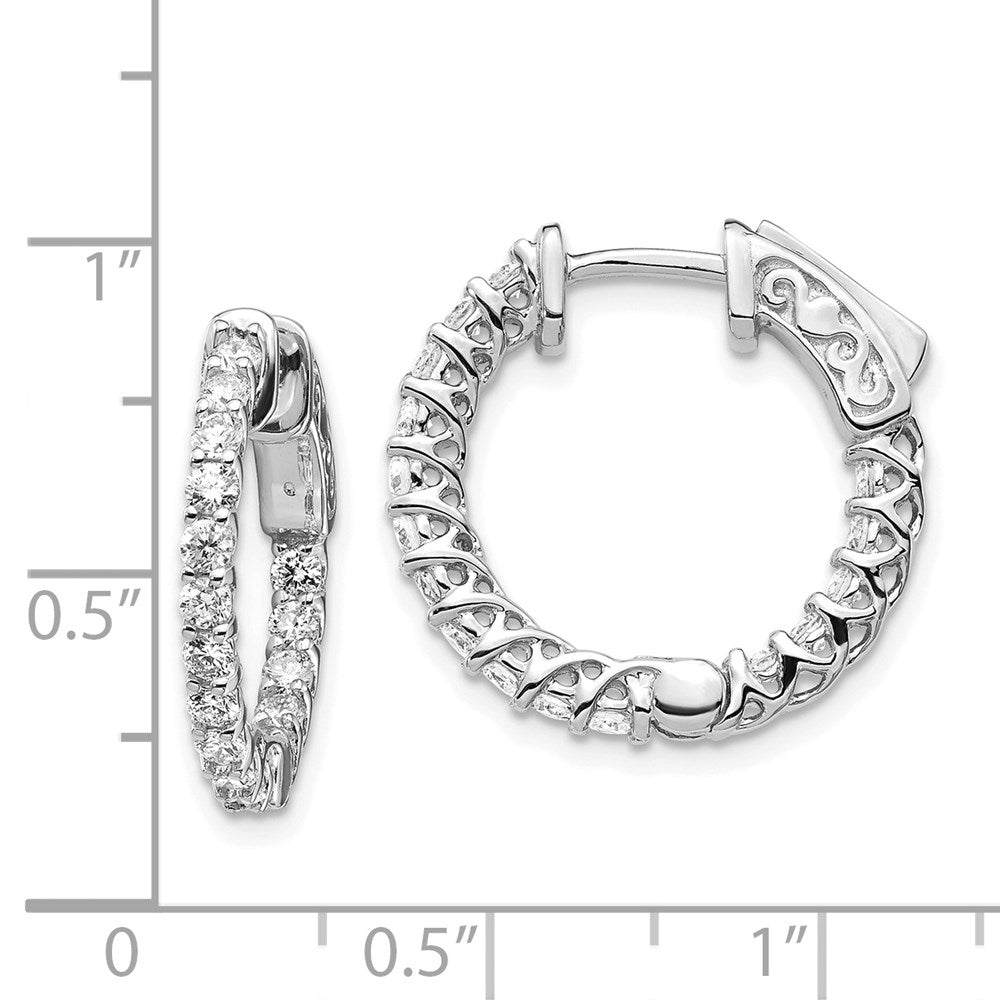 14k White Gold Round Hoop w/Safety Clasp Earring Mountings