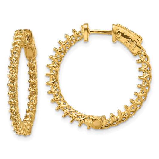 14k Yellow Gold Round Hoop w/Safety Clasp Earring Mountings