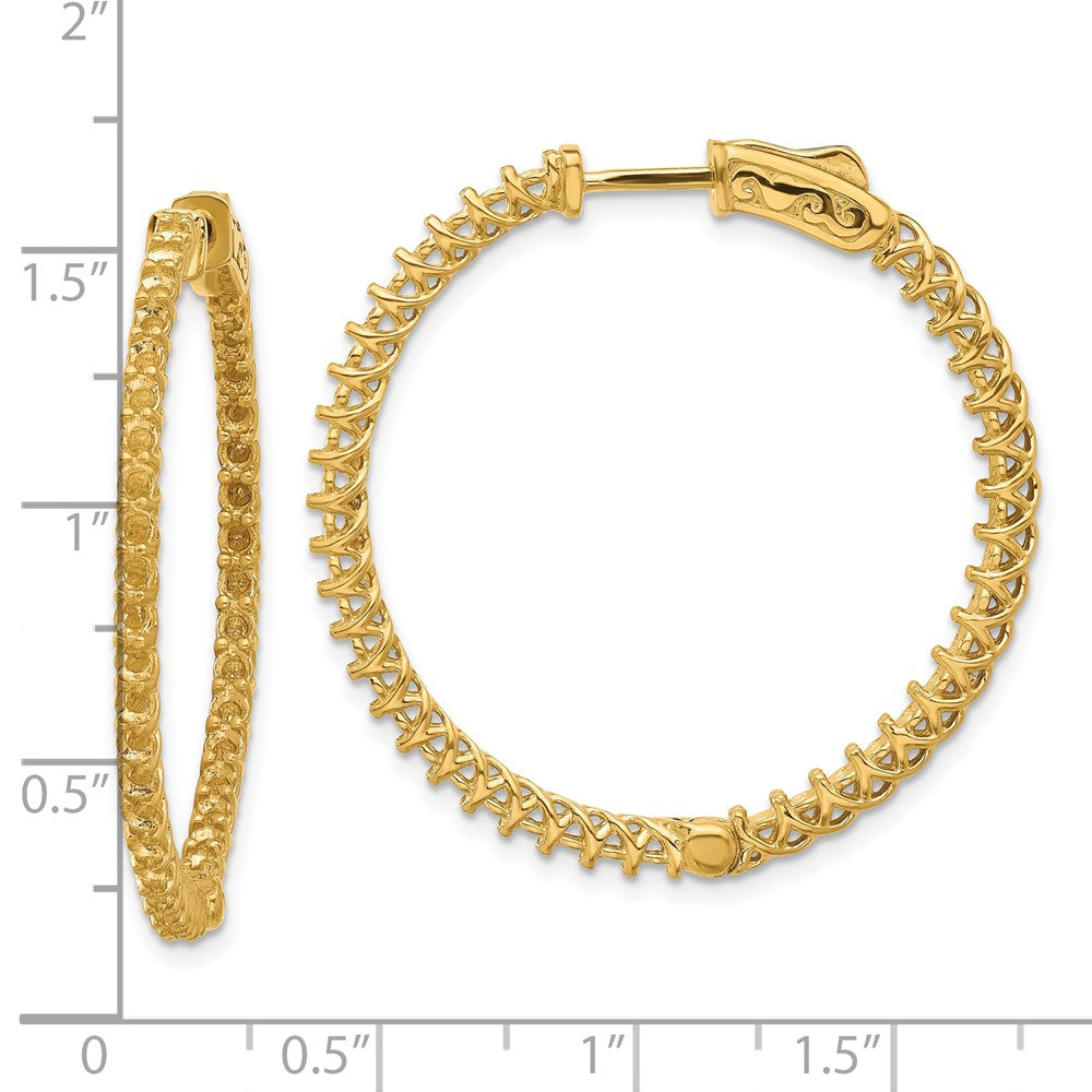 14k Yellow Gold Round Hoop w/Safety Clasp Earring Mountings
