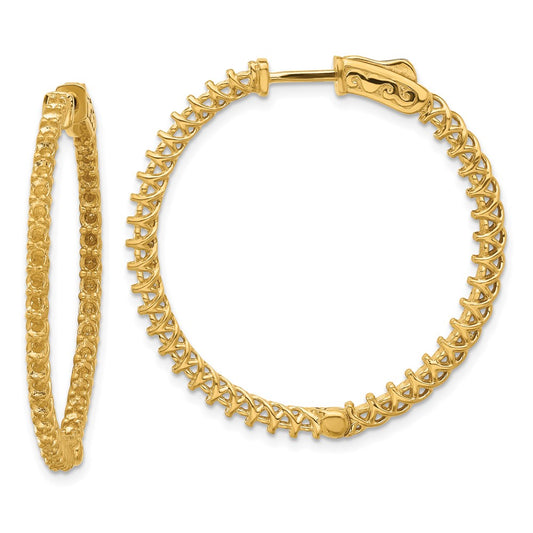 14k Yellow Gold Round Hoop w/Safety Clasp Earring Mountings