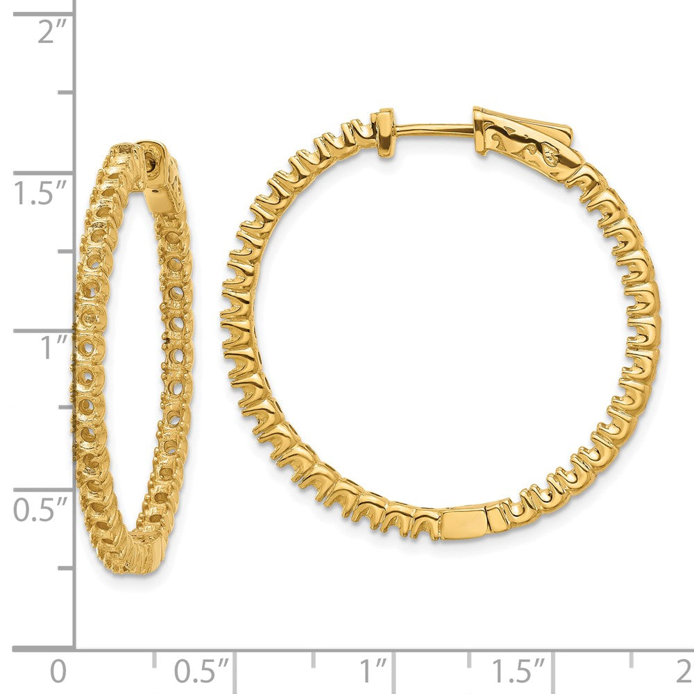 14k Yellow Gold Round Hoop w/Safety Clasp Earring Mountings