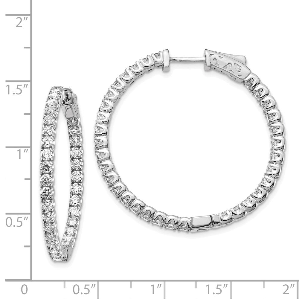 14k White Gold Round Hoop w/Safety Clasp Earring Mountings