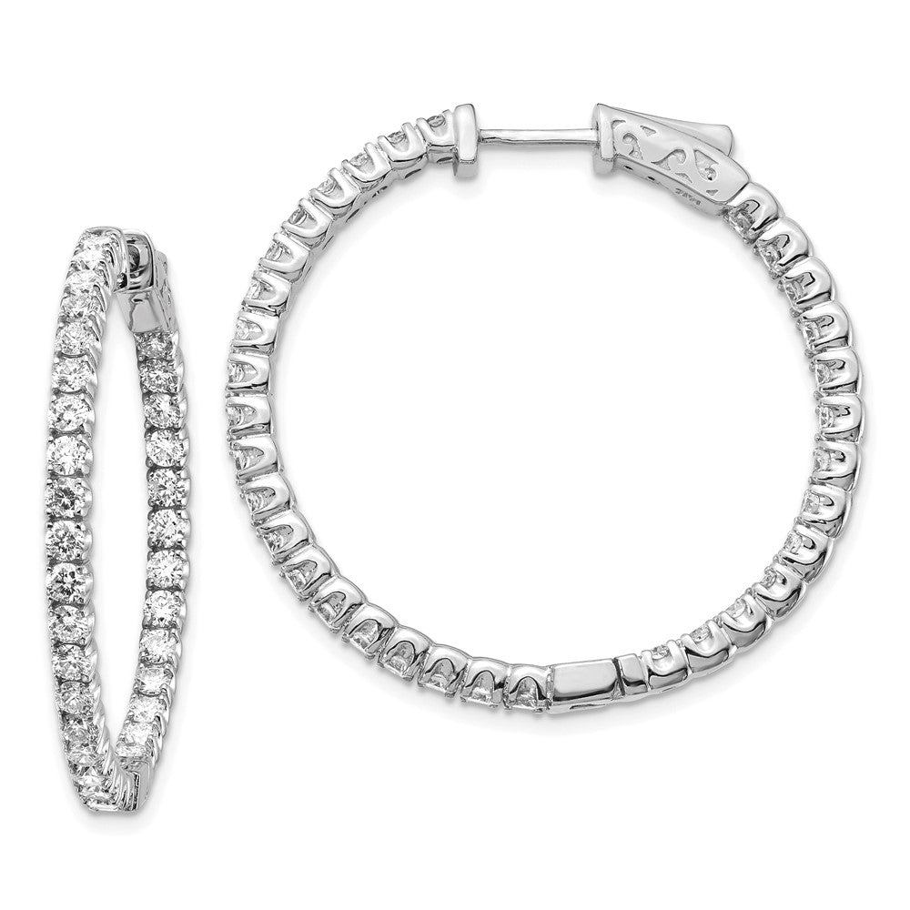 14k White Gold Round Hoop w/Safety Clasp Earring Mountings