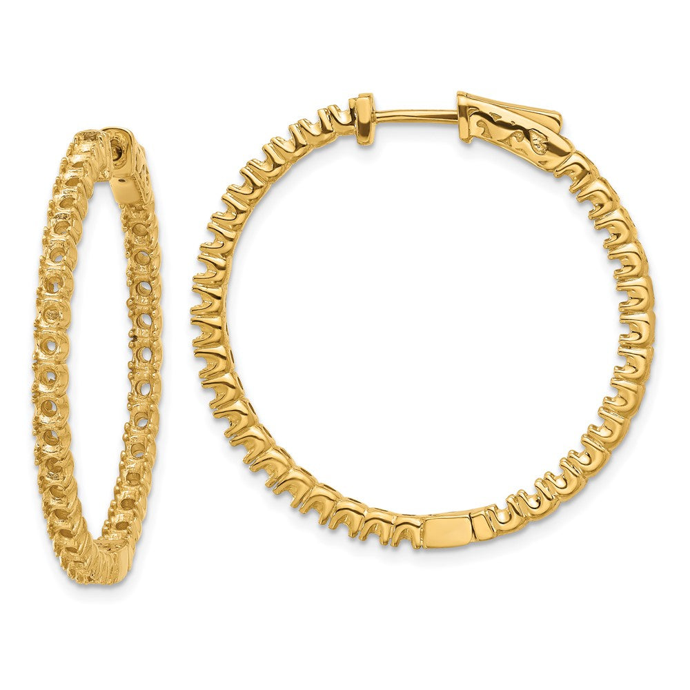 14k Yellow Gold Round Hoop w/Safety Clasp Earring Mountings