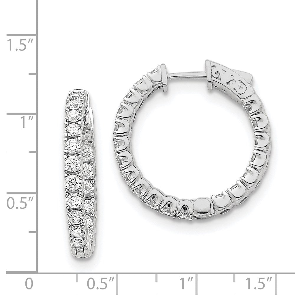 14k White Gold Round Hoop w/Safety Clasp Earring Mountings