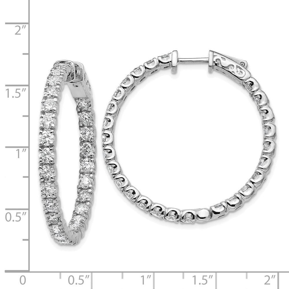 14k White Gold Round Hoop w/Safety Clasp Earring Mountings