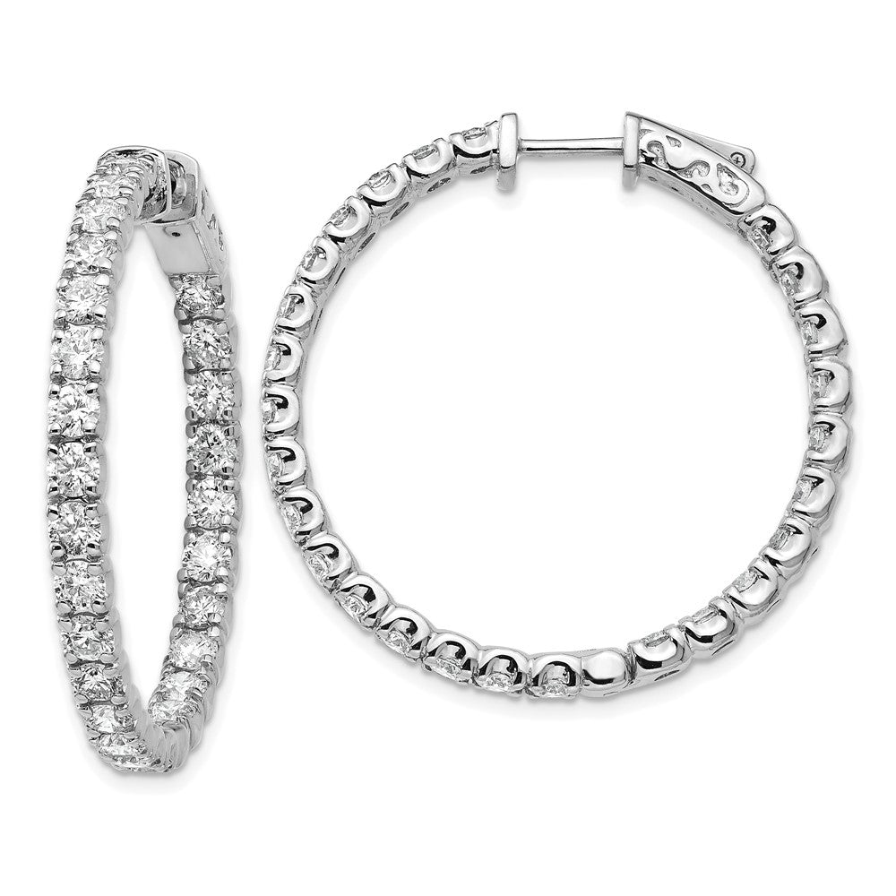 14k White Gold Round Hoop w/Safety Clasp Earring Mountings