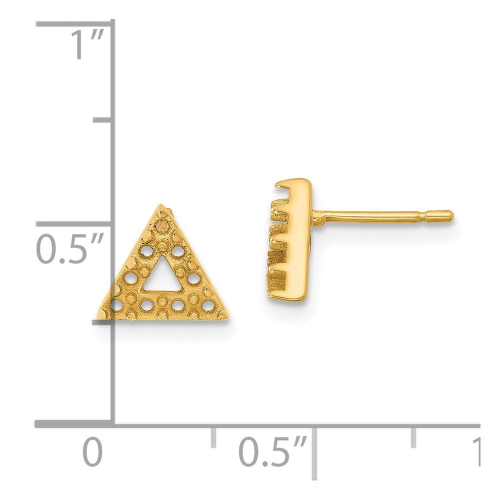 14k Yellow Gold Triangle Open Earrings Mounting