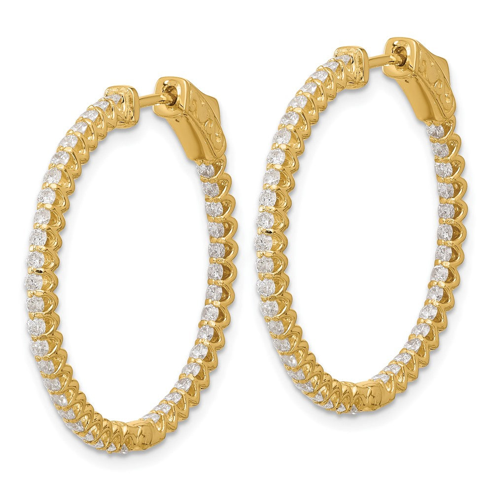 14K 1.56ct  78-1.7mm In/Out  Hoop w/ Safety Clasp Diamond Earrings