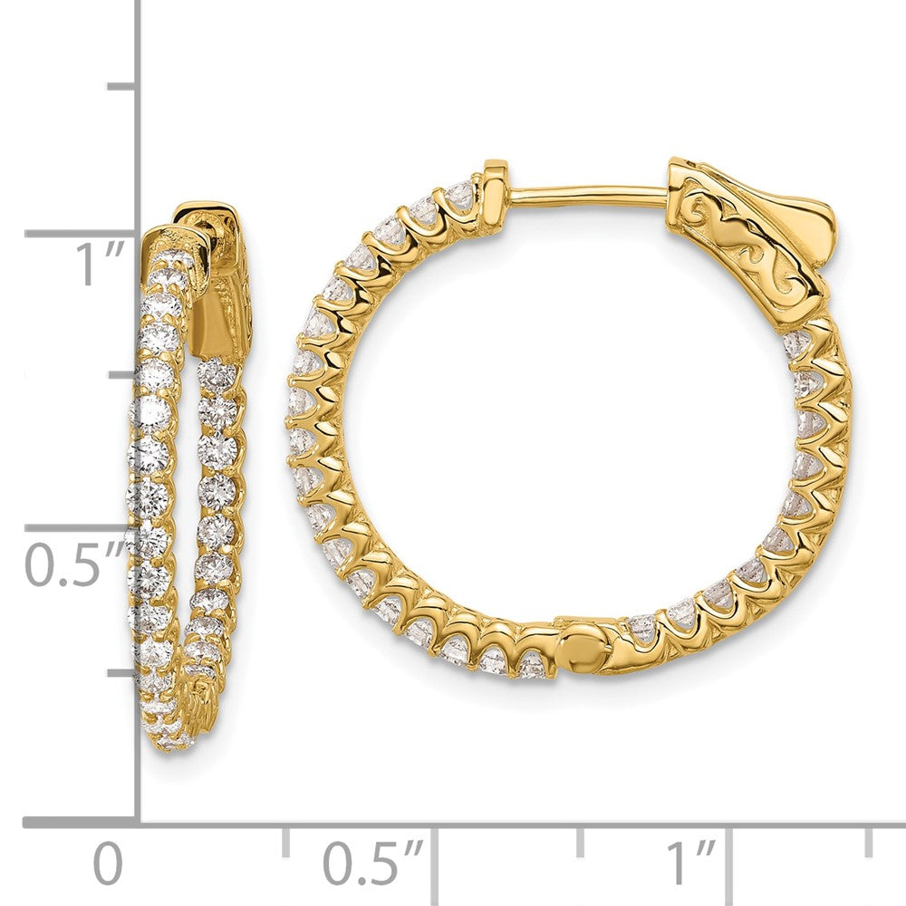 14K 1.12ct. 56-1.7mm In/Out  Hoop w/ Safety Clasp Diamond Earrings