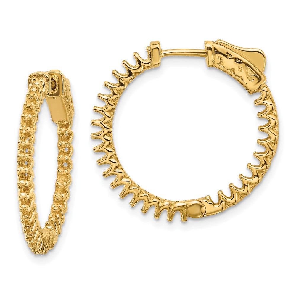 14K Yellow Gold 1.12ct. 56-1.7mm In/Out  Hoop w/ Safety Clasp Earring Mountings