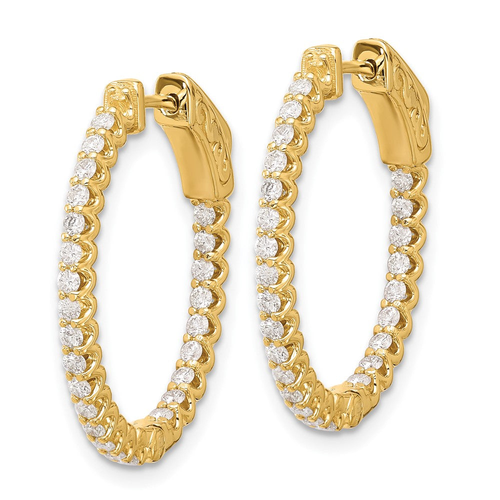 14K Yellow Gold 1.04ct. 52-1.5mm In/Out Oval Hoop w/ Safety Clasp Earring Mountings