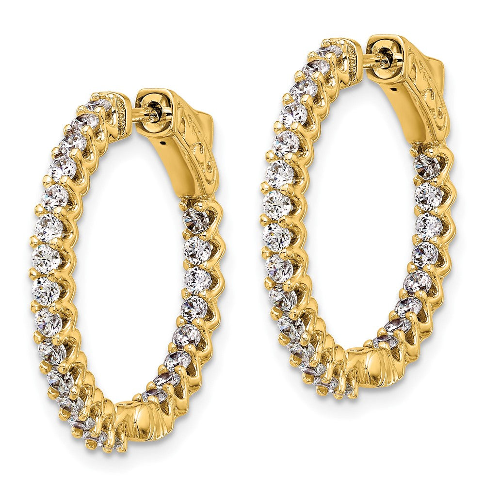 14K 1.6ct  46-2.0mm In/Out  Hoop w/ Safety Clasp Diamond Earrings