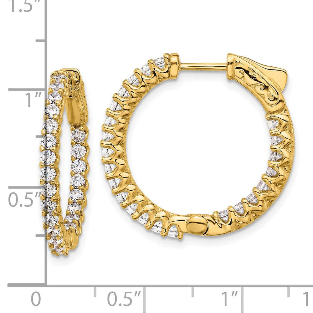 14K 1.6ct  46-2.0mm In/Out  Hoop w/ Safety Clasp Diamond Earrings