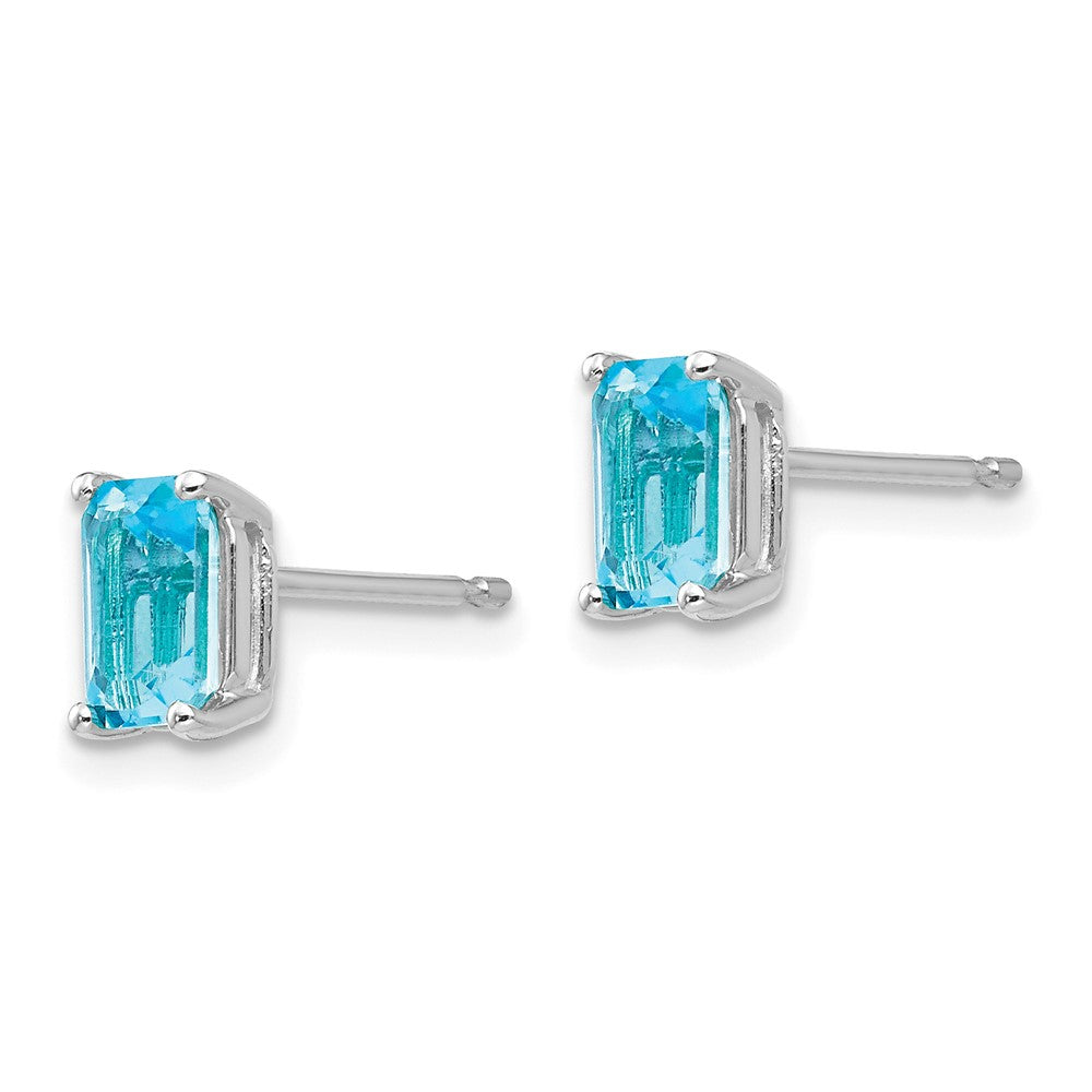 14k White Gold 6x4mm Emerald Earring Mountings