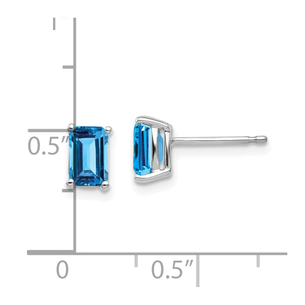 14k White Gold 6x4mm Emerald Earring Mountings