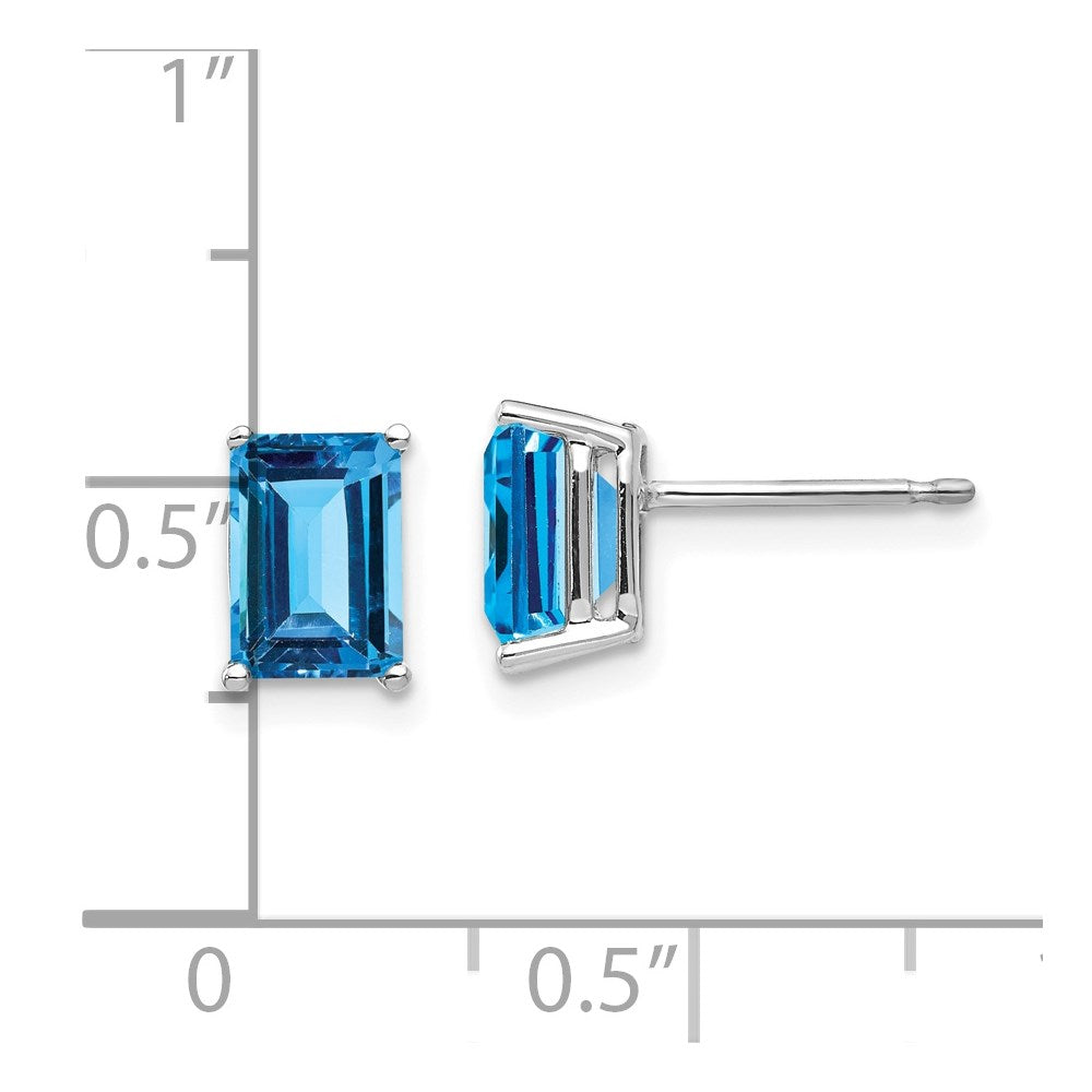 14k White Gold 7x5mm Emerald Earring Mounting