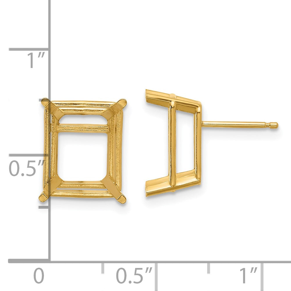 14k Yellow Gold 12x10 Emerald Earring Mountings