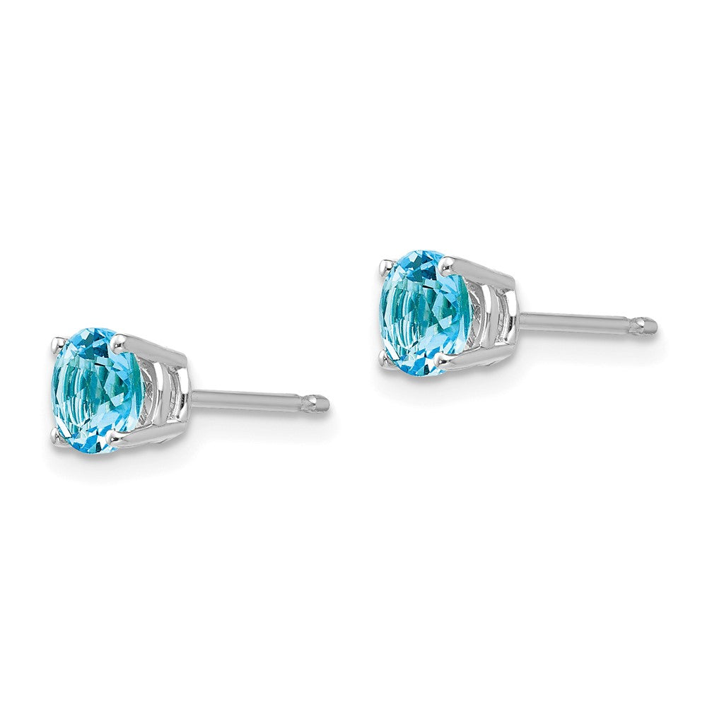 14k White Gold 5mm Round Earring Mounting