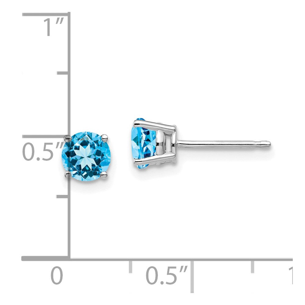 14k White Gold 5mm Round Earring Mounting