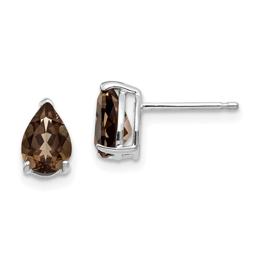 14kw 7x5 Pear Smoky Quartz Earrings