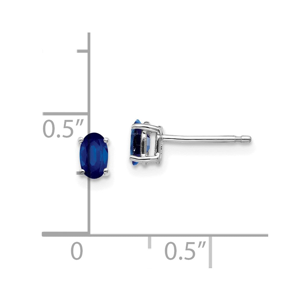 14k White Gold Sapphire Earrings
