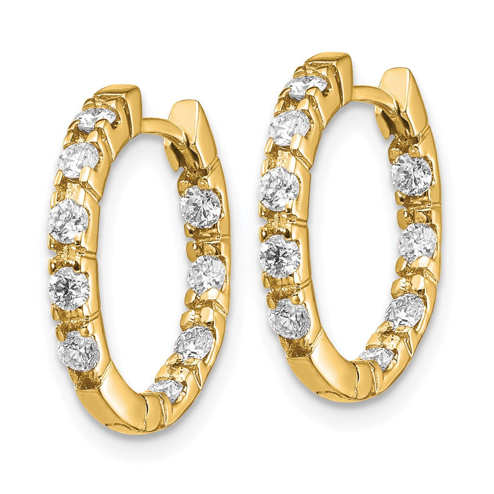 14k VS Diamond Hinged Hoop Earrings