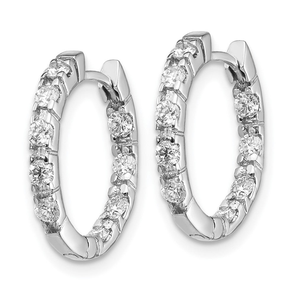 14k White Gold VS Diamond Hinged Hoop Earrings